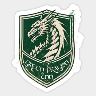 The Green Dragon Inn - Shield Logo - Fantasy Sticker